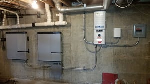 Two LG Chem Solar Batteries on Basement Wall