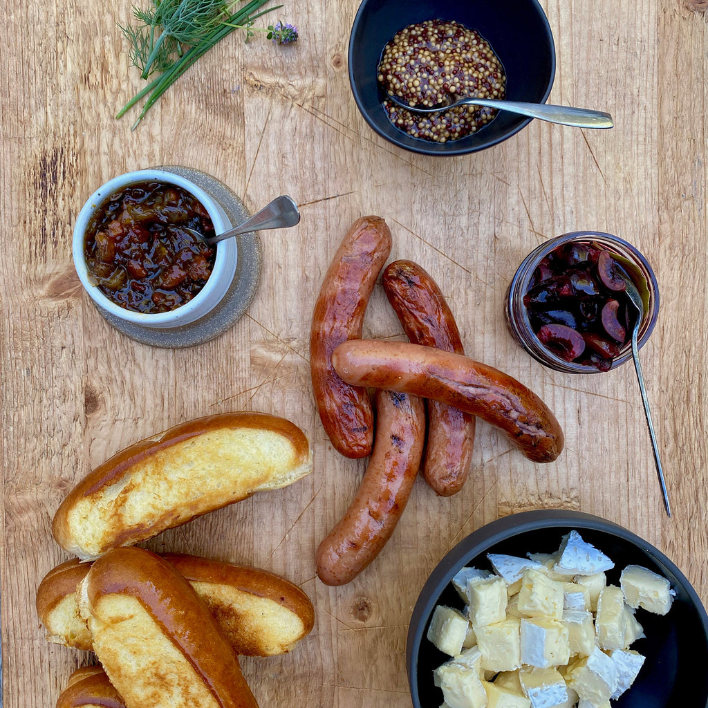 Frankfurters with Mt Tam Cheese Mise en Place